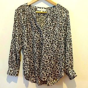 NWOT LOFT leopard print long sleeves blouse